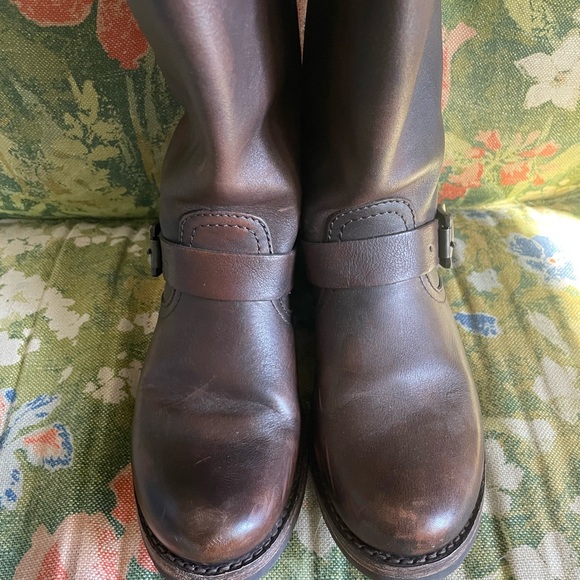 Frye Veronica Slouch Brown Tall Riding Boots - Picture 10 of 13